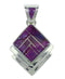 Southwestern Genuine Sterling Silver Magenta Turquoise Pendant YX67012